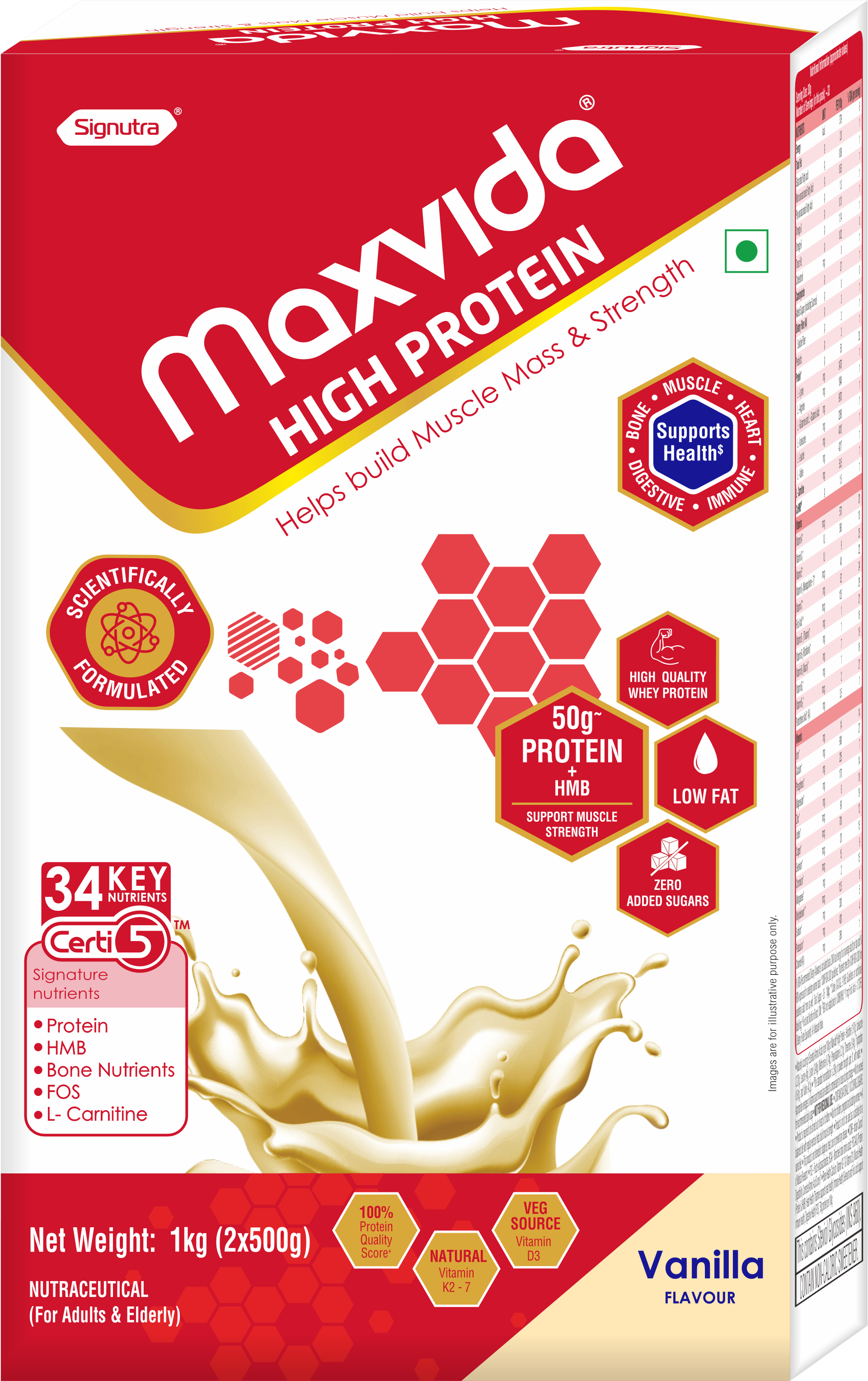 Maxvida Vanilla High Protein Nutrition Supplement (400g) – Signutra